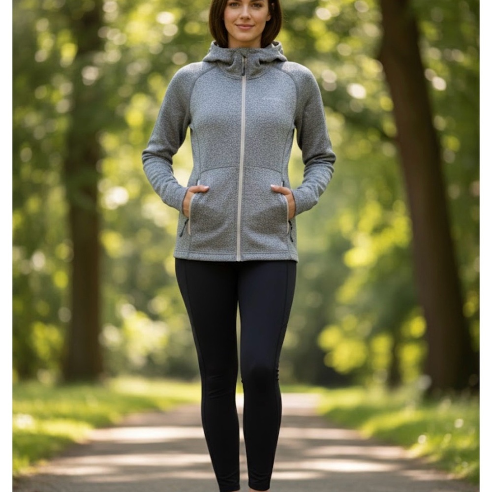 Eddie Bauer Women’s PS Gray Full-Zip Fleece Hoodie